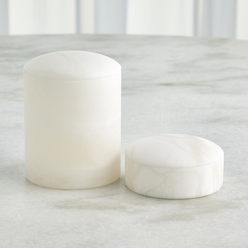 Gala Alabaster Canister-Short, White