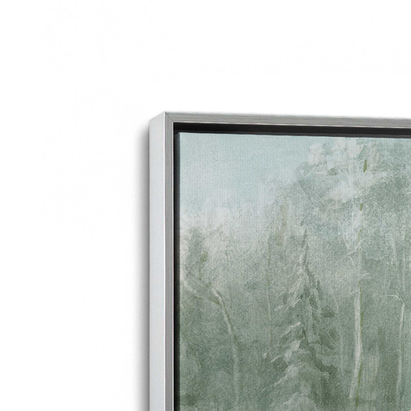 Imprimé paisible forêt givrée, Cadre argenté, H 20,75 po x l 30,75 po x P 1,75 po