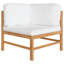  Banc d'extérieur en bois de teck massif crème, 100% polyester-1697406178