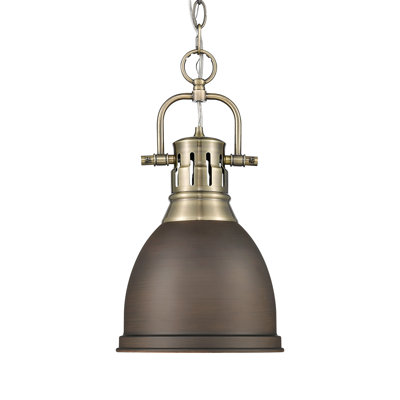 Luminaire suspendu unique à 1 lumière Alethia sans accents de matériau secondaire ou d'accent