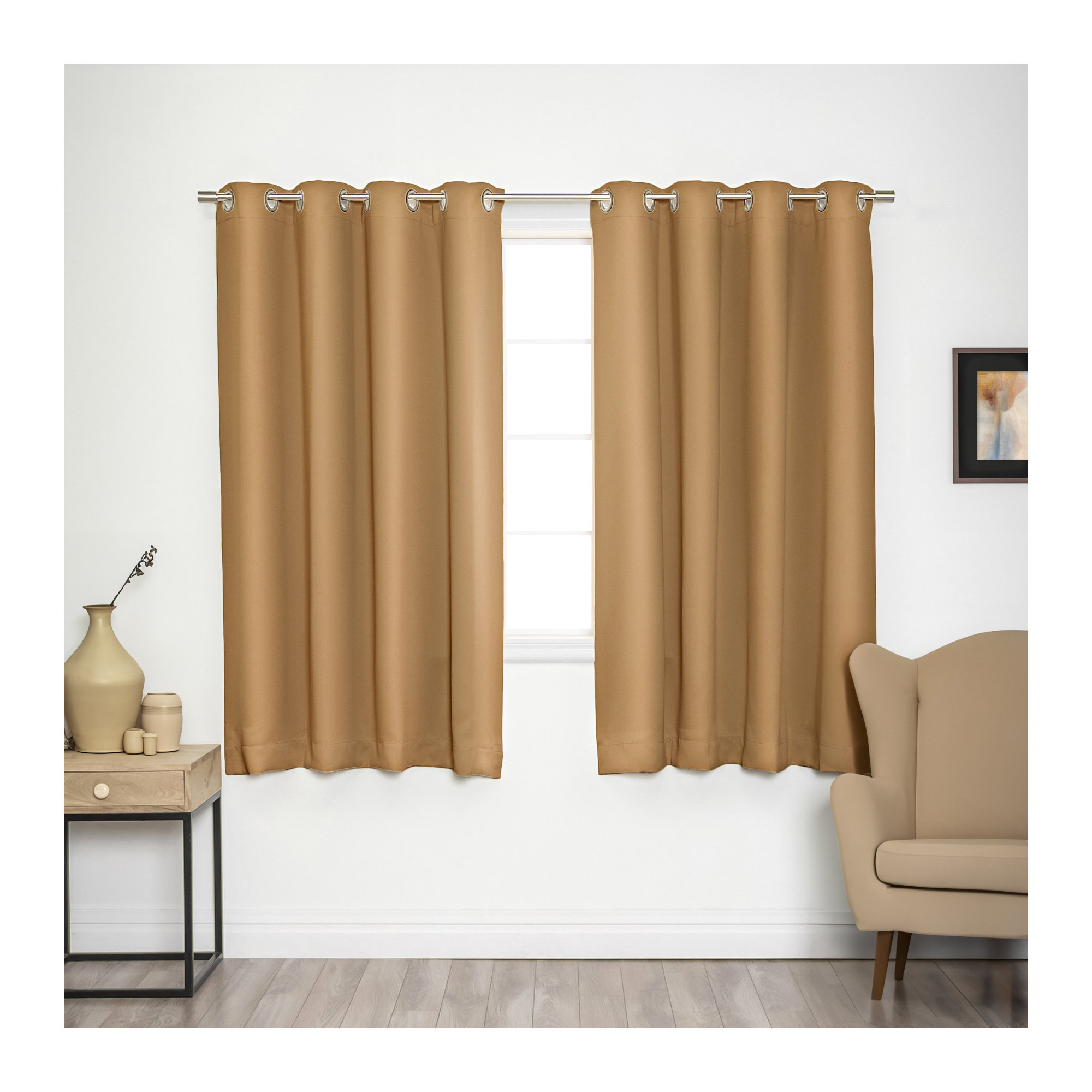 Schaeffer Blackout Curtain, Wheat, 52" W x 63" L