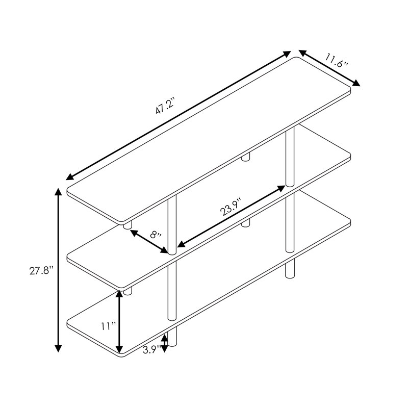 Rosamaria 47.24 " W Plastic Shelving Unit, Espresso