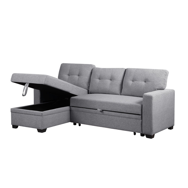 Canapé modulaire rembourré avec méridienne, Light Grey