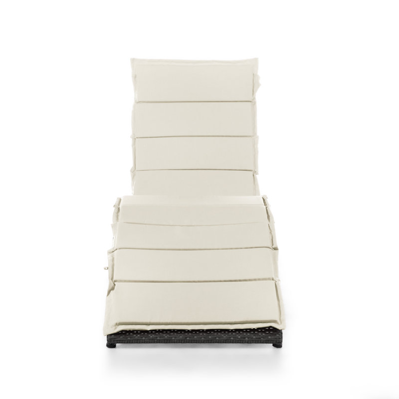 Islander Outdoor Chaise Lounge, White/Cream
