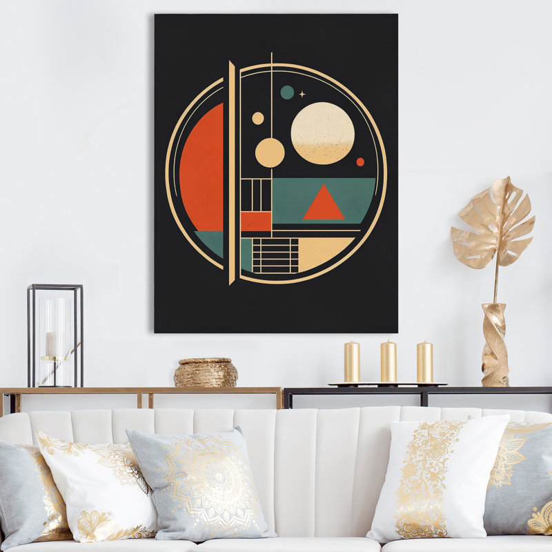Paysage de pleine lune abstrait Mid-Century - reproduction sur toile, Toile tendue, H 40 po x l 30 po x P 1,5 po