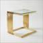 Ensemble de 2 tables basses gigognes avec verre trempé et cadre doré