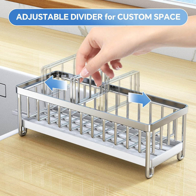 Stainless Steel Sink Caddy, Silver