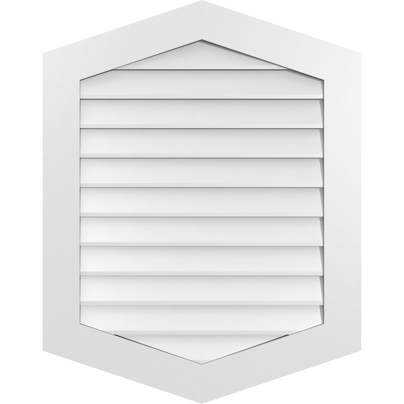 Ventilé vertical à pignon vertical 4/12 po, H 38 po x l 30 po x P 1 po