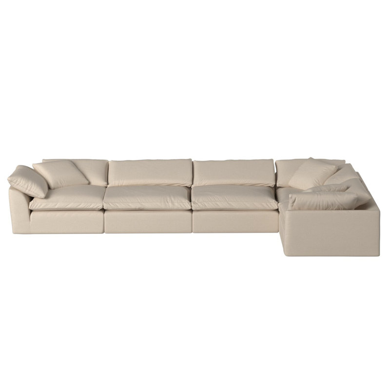 Canapé modulaire surdimensionné de 5 po avec coussins de 176 po Caitlynne d'inspiration nuageuse | Tissu performant et résistant à l'eau, lavable et résistant aux taches | Canapé rembourré à assise profonde | Coussins moelleux, conception moderne