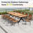 8-12 Person Plastic Desktop & Aluminum Frame Rectangular Outdoor Dining Table with Umbrella Hole-1392910077-1393225617