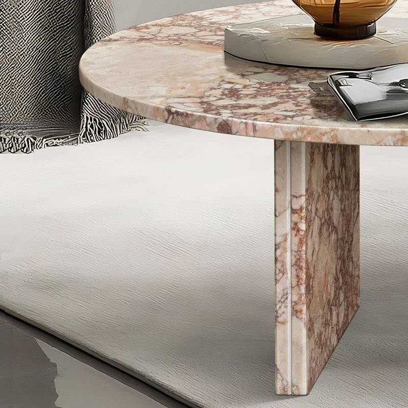 Table basse en marbre naturel, pierre de table de salon, 27,6 H 12,6 pouces / 70 H 32 cm, marbre véritable, marbre véritable