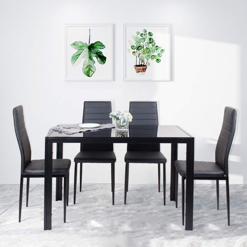 Emmyrose Upholstered Dining Chair（Set of 2）, Black