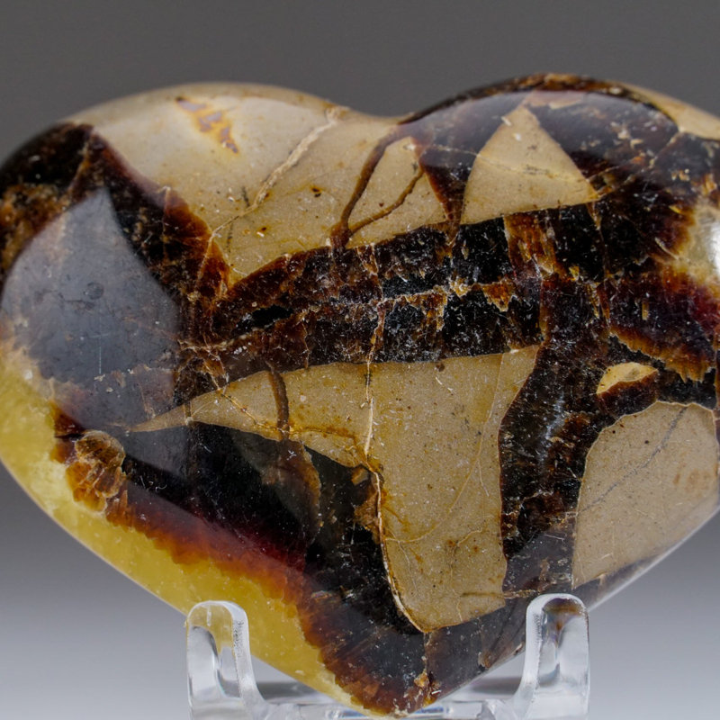 Genuine Polished Septarian Heart from Mexico (0.26 Lbs)