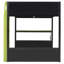 Lit superposé double pleine grandeur avec bureau RVB latéral, ports USB, œillet à câble et bande de DEL verte-94909979