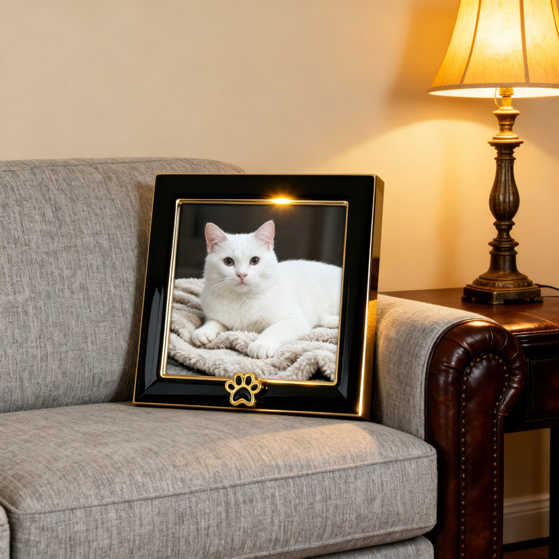Picture Frame, Dog Paw Print (Black)