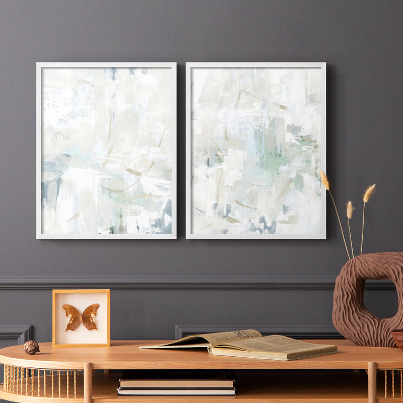 Impasto Poem I - impression encadrée de qualité supérieure - prête à être accrochée - aucun clou requis - aucun clou requis