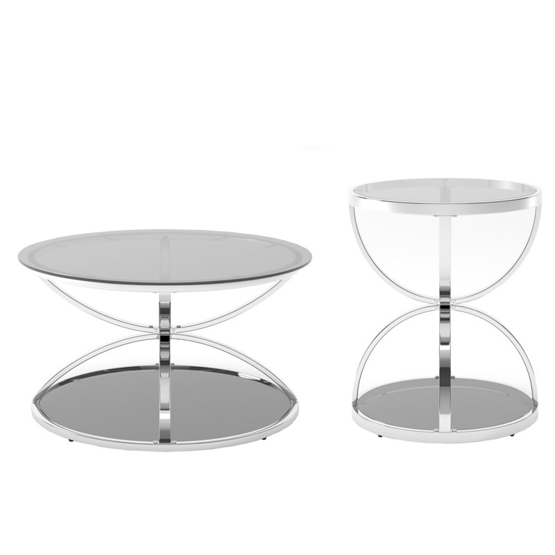 Ensemble de tables basses Modern, Argent