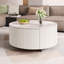 Table basse ronde moderne mobile avec roulettes (table incluse seulement)-1376566631