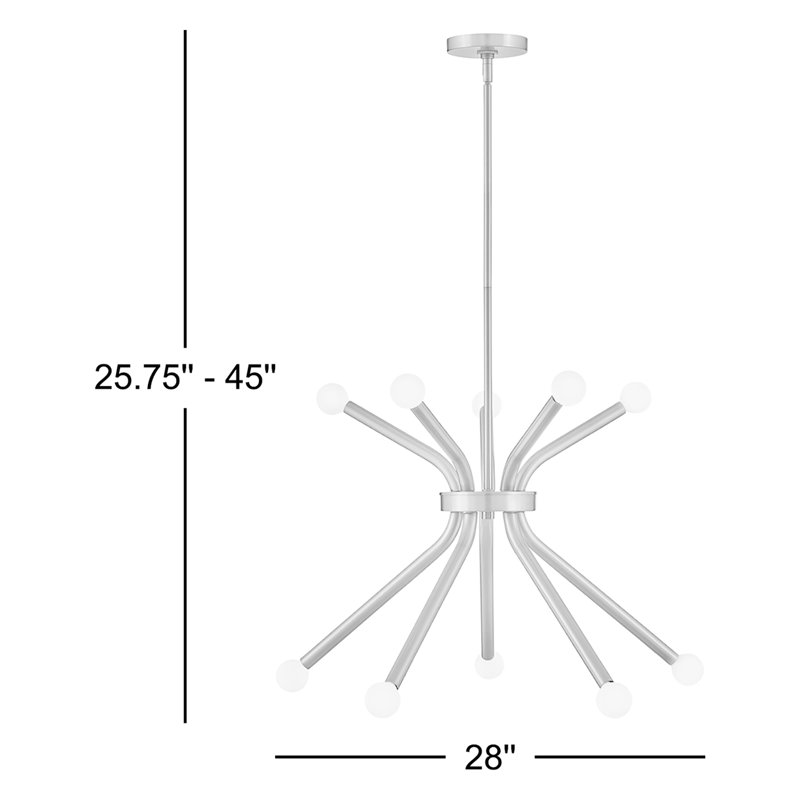 Narsi Axton Chandelier, Lacquered Brass