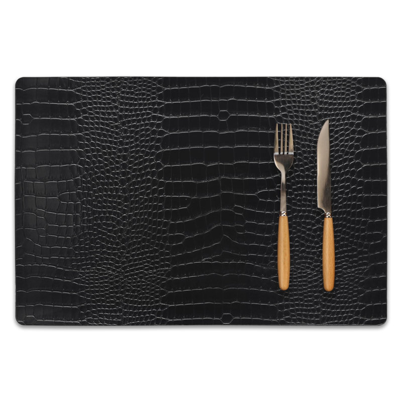 Ensemble de 4 napperons en similicuir, tapis de table en polyuréthane, imperméable, résistant aux taches, résistant à la chaleur, facile à nettoyer pour la table de salle à manger, la table de conférence