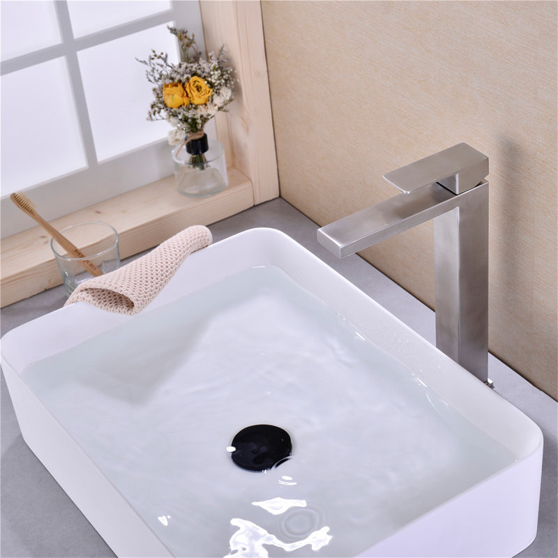 Single Handle Sink Brushed Nickel Vanity Bathroom Faucet, Basin Mixer Tap
