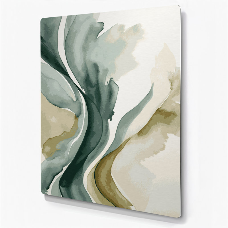 Aquarelle abstraite, art mural gris en métal 36, H 36 po x l 24 po