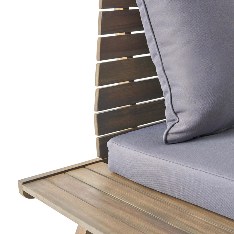 Fauteuil club Sedona, Coussin gris / cadre brun