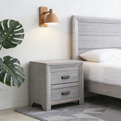 Table de bout de table de chevet contemporaine 1pc avec deux tiroirs de rangement