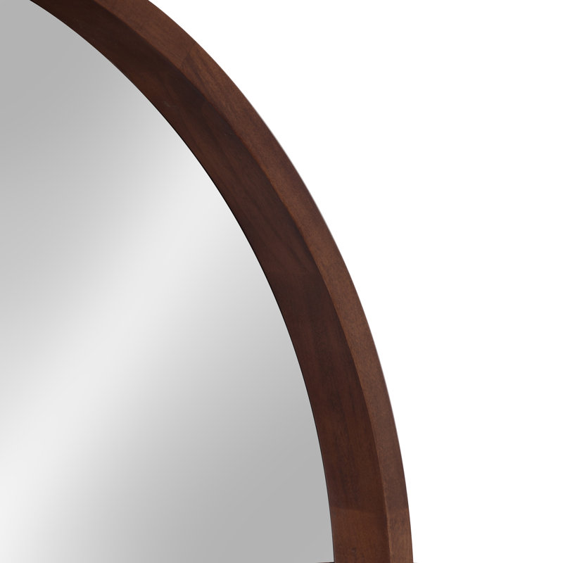 Loftis Solid Wood Mirror, Walnut Brown, 36" x 36"