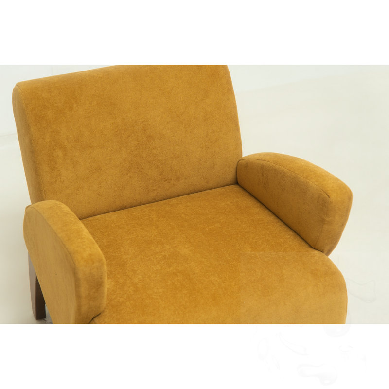 Chaise d'appoint rembourrée à quatre pieds, Earthy Yellow