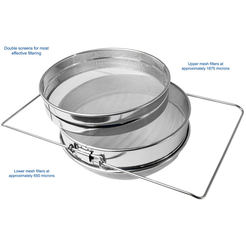 Double Sieve Stainless Steel Honey Strainer