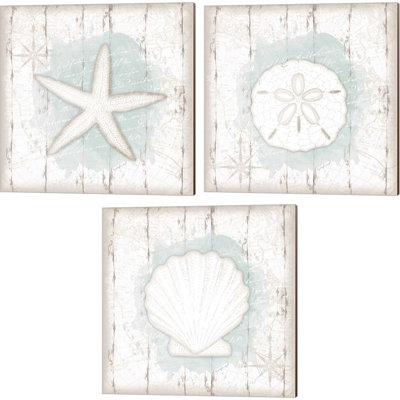 «Calming Coastal» par Jennifer Pugh, art sur toile (ensemble de 3)