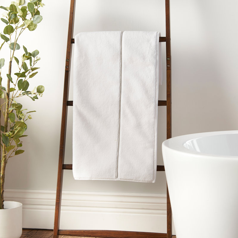 Zero Twist Satin Stitch Cotton Hand Towel 100% Cotton Plush Hand Towel, White
