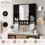 Armoire à pharmacie murale 35 po avec miroir et barre à serviettes, 35 po, noir-1609089468