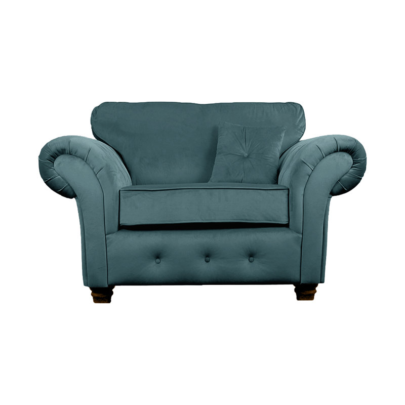 Lila 2 Seater Velvet Loveseat, Petrol
