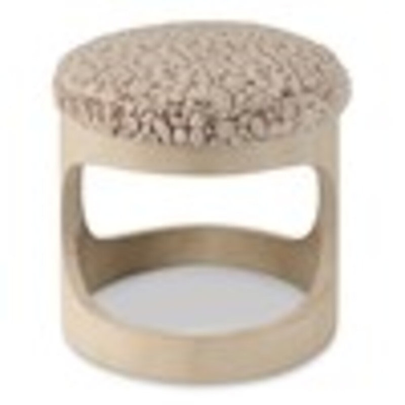 Round Ottoman, Elise Linen