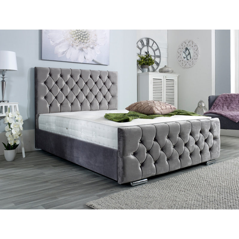Chesser Upholstered Bed Frame, Single (3'), Black