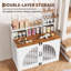 Cage pour chien de 119 cm (47 pouces) avec tablette de rangement ouverte et deux crochets latéraux, structure robuste en fer et bois, table d'appoint pour grands chiens-661481833