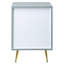 Table de chevet Modern 2 en gris ultrabrillant avec ornement ondulé - Élégant rangement pour la chambre à coucher