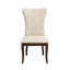 Ensemble de 2 chaises d'appoint Orom, haut dossier, polyester blanc cassé