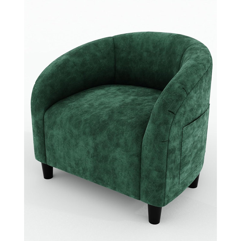 Fauteuil club moderne en tonneau de velours moderne avec accoudoirs souples et facile à assembler pour le salon, la chambre à coucher, le bureau et l'espace de réception