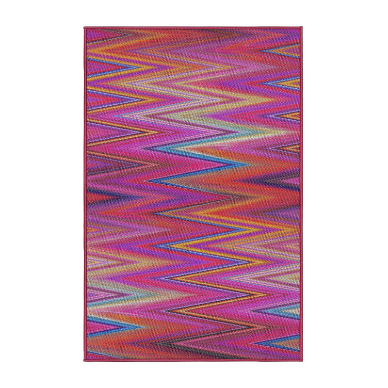 Tapis rose à chevrons Austell, Rectangle 7 pi x 10 pi