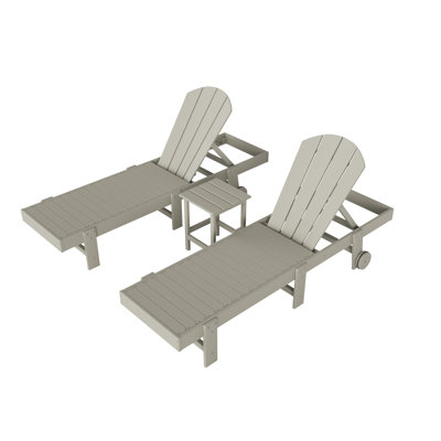 Ensemble de chaises longues inclinables extérieures en poly Lagune