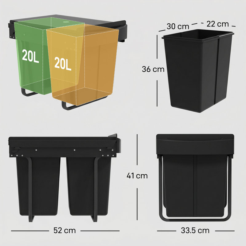 PP, ABS, Metal Handle - 40L