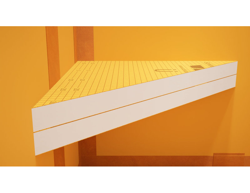 The Original Floating Corner Shower Bench Kit with Orange Board by Original Granite Bracket 18x18