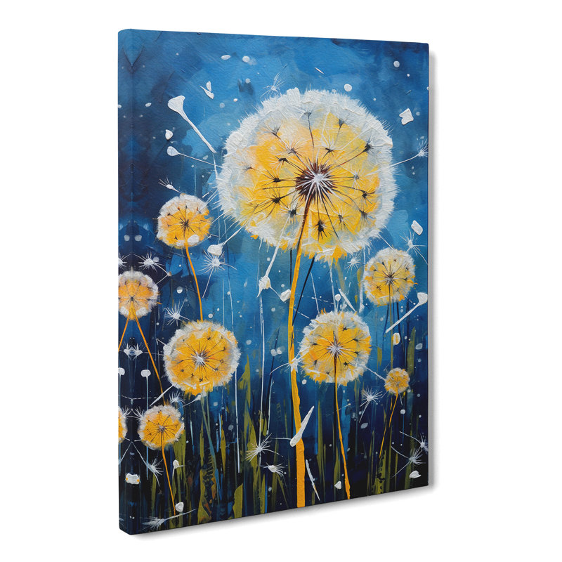 Dandelion Expressionism No.2 - Wrapped Canvas Print, 50cm H x 35cm W x 3cm D