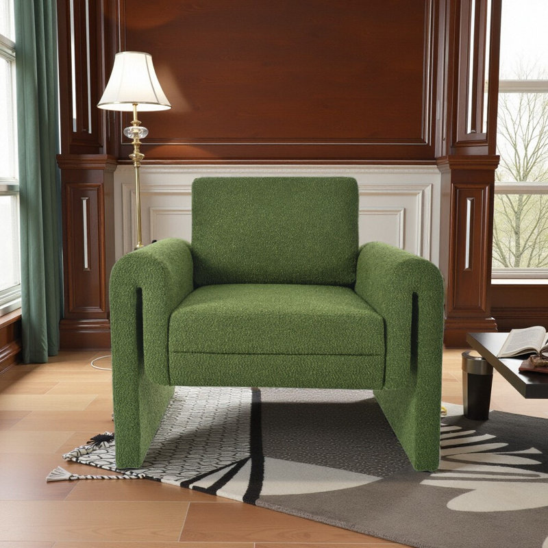 Fauteuil d'appoint Modern Bouclé, Vert