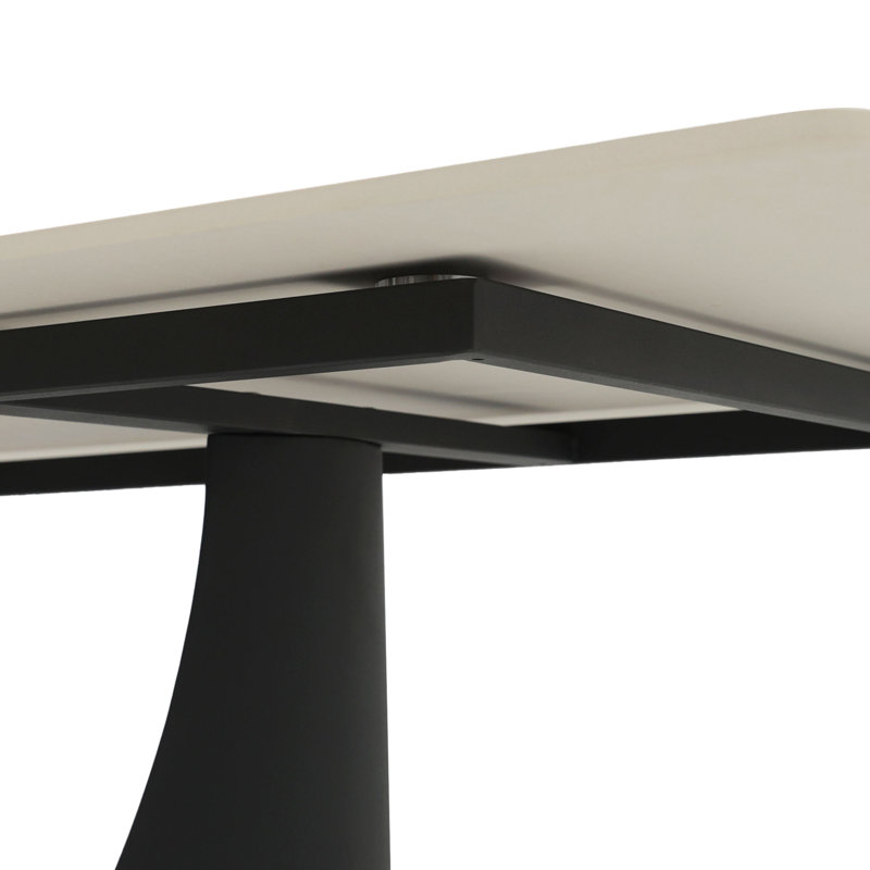 Table de salle à manger Aliyas, Noir, Gris, H 29,53 po x L 70,9 po x l 35,4 po