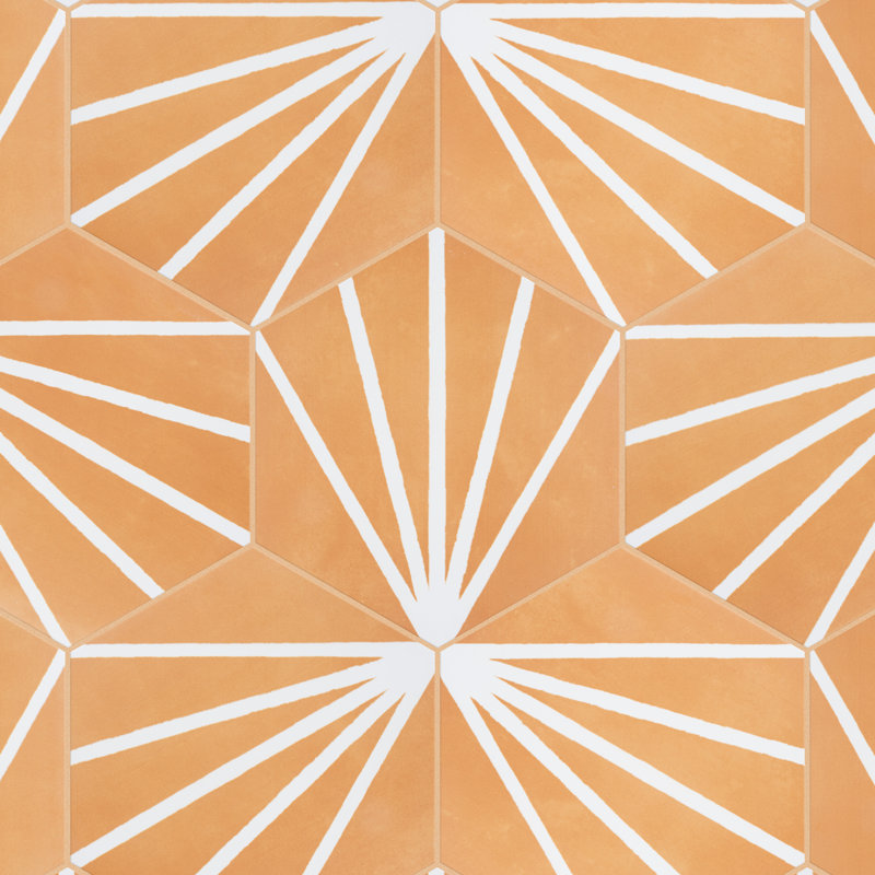 Horizon Dawn 7-3/4" x 9" Porcelain Patterned  Wall and Floor Tile, Mostaza