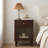 23"H Modern Traditional Solid Wood Nightstand with Fluted Glass Door, Storage Drawer-Right-102430245-102430247